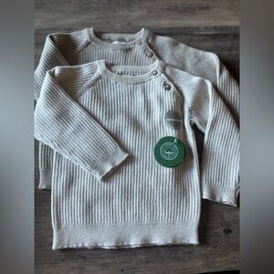 C&A Cream Ribbed Baby Sweater (Pair) 3-6m.